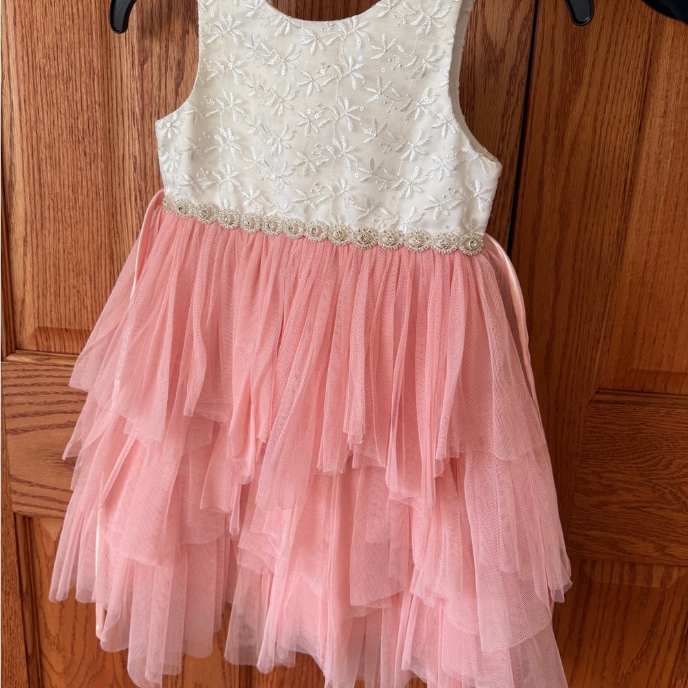 Elegant Pink and Cream American Princess Dress